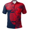 NCAA Ole Miss Rebels Red Blue Graffiti Spray Polo Shirt