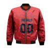 NCAA Ole Miss Rebels Custom Text Number Red Ombre Bomber Jacket