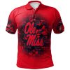 NCAA Ole Miss Rebels Custom Text Number Red Camouflage Polo Shirt