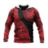 NCAA Ole Miss Rebels Red Black Polynesian Zip Up Hoodie