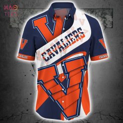 Alternative view of NCAA Virginia Cavaliers Blue Orange Hawaiian Shirt