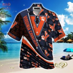 Alternative view of NCAA Virginia Cavaliers Blue Orange Hawaiian Shirt V2