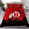 NCAA Utah Utes Red Black Bedding Set V2