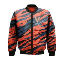 NCAA Virginia Cavaliers Orange Blue Bomber Jacket V10