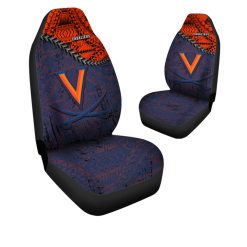 NCAA Virginia Cavaliers Orange Blue Car Seat Covers V4