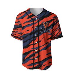 NCAA Virginia Cavaliers Orange Blue Baseball Jersey V10