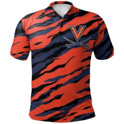 NCAA Virginia Cavaliers Orange Blue Polo Shirt V10