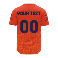Alternative view of NCAA Virginia Cavaliers Custom Text Number Orange Baseball Jersey V9