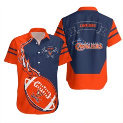 Alternative view of NCAA Virginia Cavaliers Orange Blue Hawaiian Shirt V3
