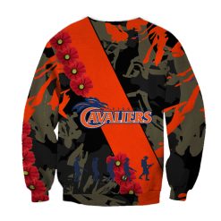 Alternative view of NCAA Virginia Cavaliers Red Flowers Orange Sweatshirt