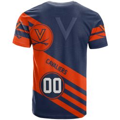 Alternative view of NCAA Virginia Cavaliers Custom Number Orange Blue T-Shirt V6