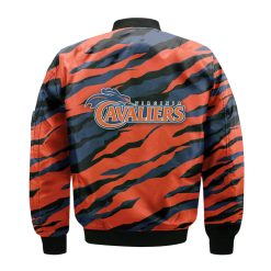 Alternative view of NCAA Virginia Cavaliers Orange Blue Bomber Jacket V10