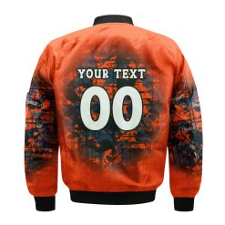 Alternative view of NCAA Virginia Cavaliers Custom Text Number Orange Bomber Jacket V3