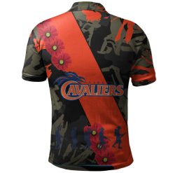 Alternative view of NCAA Virginia Cavaliers Red Flowers Orange Polo Shirt