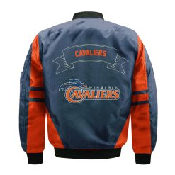 Alternative view of NCAA Virginia Cavaliers Orange Blue Bomber Jacket V3