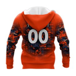 Alternative view of NCAA Virginia Cavaliers Custom Text Number Orange Zip Up Hoodie V3