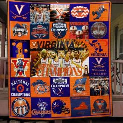 NCAA Virginia Cavaliers Orange Blue Champions Quilt Blanket