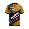 NHL Nashville Predators Yellow Black Eagle US Flag T-Shirt