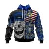 NHL St. Louis Blues US Flag Skull Zip Up Hoodie