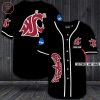 NCAA Washington State Cougars Custom Name Black Baseball Jersey
