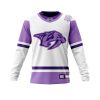 NHL Nashville Predators Custom Name Number Fight Cancer Jersey Sweatshirt