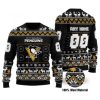 NHL Pittsburgh Penguins Custom Name Number Black Ugly Christmas Sweater