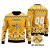 NHL Nashville Predators Custom Name Number Yellow Stadium Ugly Christmas Sweater