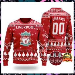 Liverpool FC Custom Name Number Ugly Christmas Sweater V2