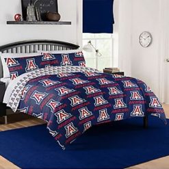 NCAA Arizona Wildcats Blue Multiple Logo Bedding Set
