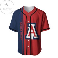NCAA Arizona Wildcats Red Blue Half Style Baseball Jersey