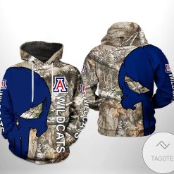 NCAA Arizona Wildcats Blue Skull Camo Pullover Hoodie