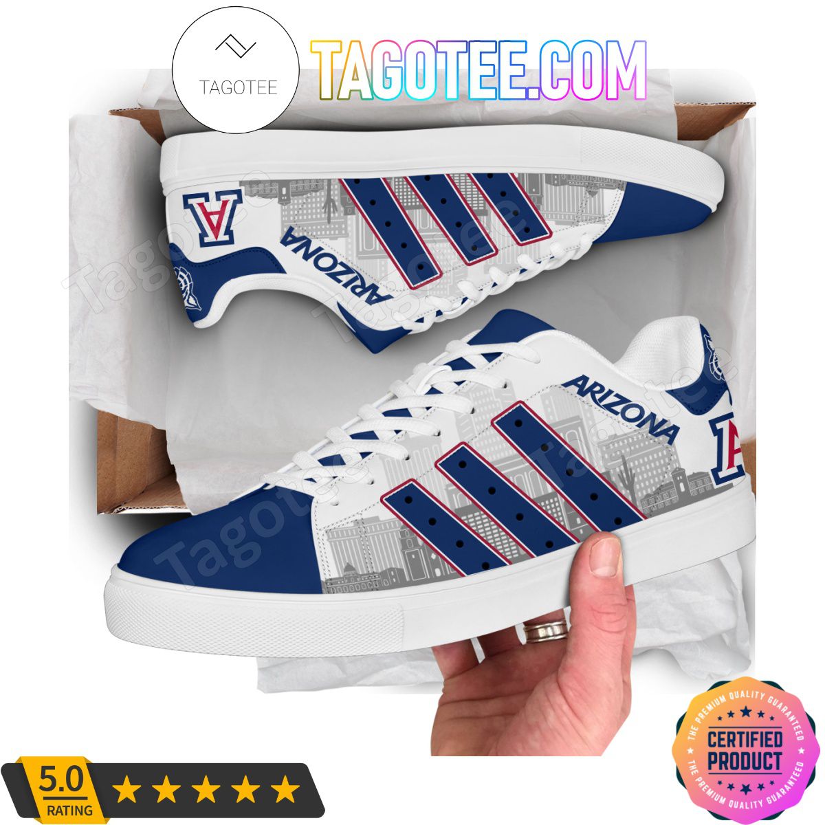 NCAA Arizona Wildcats Blue City Stan Smith Shoes