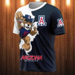 NCAA Arizona Wildcats Blue White Scratch Mascot T-Shirt