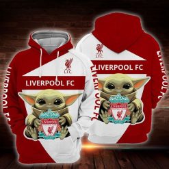 Liverpool FC White Red Baby Yoda Pullover Hoodie
