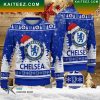 Chelsea FC Blue White Ugly Christmas Sweater