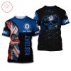 Chelsea FC Custom Name UK Flag Skull T-Shirt
