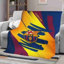 Alternative view of FC Barcelona Paint Effect Fleece Blanket