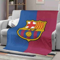 Alternative view of FC Barcelona Red Blue Fleece Blanket