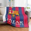 FC Barcelona Qatar Airways Striped Fleece Blanket