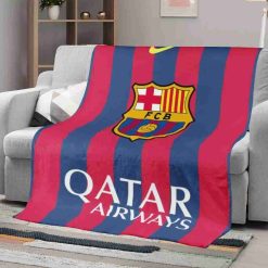 Alternative view of FC Barcelona Qatar Airways Striped Fleece Blanket