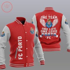 FC Porto Red Grey One Team Baseball Jacket