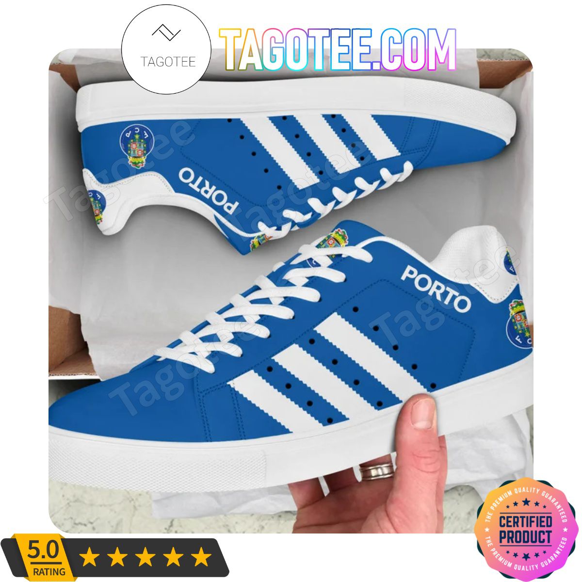 FC Porto Blue White Stan Smith Shoes - Image 3