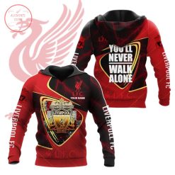 Liverpool FC Custom Name Red Black You'll Never Walk Alone Pullover Hoodie