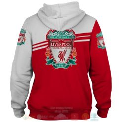 Alternative view of Liverpool FC Red White Pullover Hoodie V3
