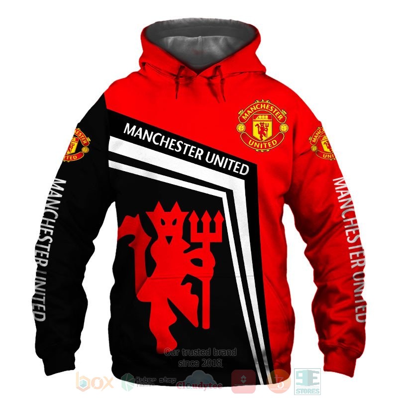 Manchester United Red Black Pullover Hoodie V5