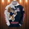 NCAA Arizona Wildcats Blue White Scratch Mascot Pullover Hoodie