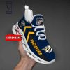 NHL Nashville Predators Custom Name Navy Blue Yellow Max Soul Shoes