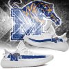 NCAA Memphis Tigers White Blue Yeezy Boost Sneakers