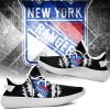 NHL New York Rangers Black Scratch Yeezy Boost Sneakers