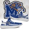 NCAA Memphis Tigers Blue White Yeezy Boost Sneakers